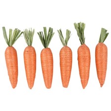 6 Ct Orange Carrot W/Green Top Jute  Foam Craft Decor Easter Decor tiered tray