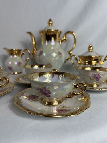 Iridescent Mitterteich Bavaria Lusterware Tea Set - Picture 1 of 14