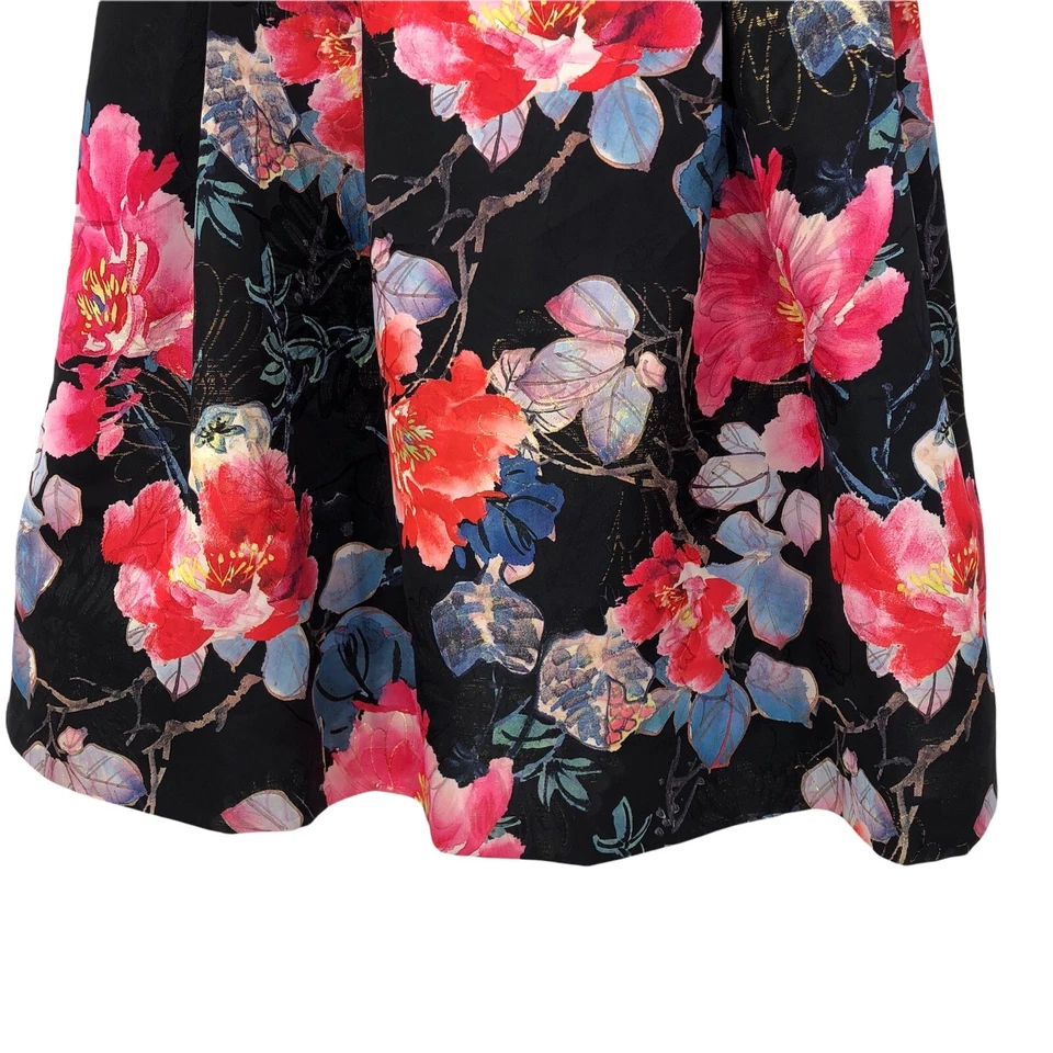 Falda Floral Botánica Metálica Mujer Talla 6 Plisada Antonio Melani Foto 4 de 4