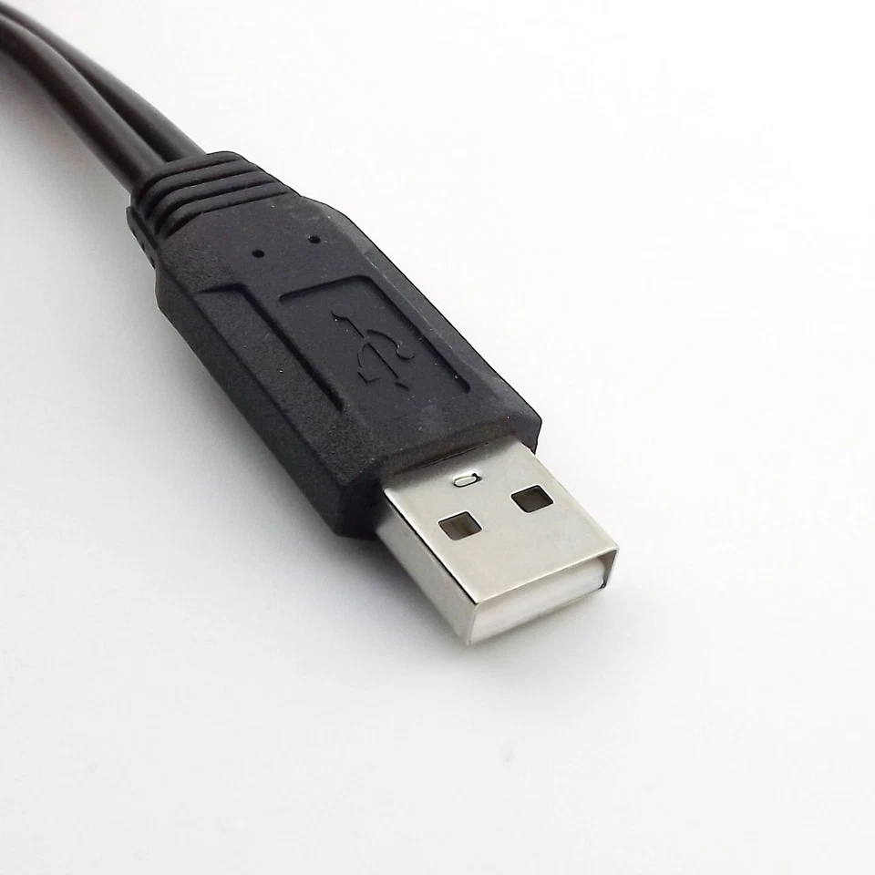 1x USB 2.0 A Male to 2X A Male Y Splitter Cable Extension Cord Mobile Hard Disk - Image 3 of 4