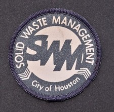 SOLID WASTE MANAGEMENT HOUSTON TEXAS VINTAGE PATCH EMPLOYEE BADGE OLD SWM