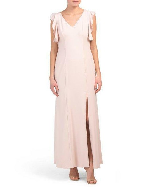 blush flutter sleeve dress