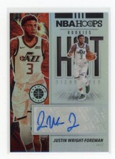 2019-20 Hoops Premium Stock #HS-JWF Justin Wright-Foreman Hot Signatures Rookies