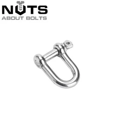 4mm 5mm 6mm 8mm 12mm 16mm Dee D Short Shackle A4 Marine Grade - Image 1 of 3