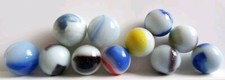 11 Vintage Agate Swirl Marbles.
