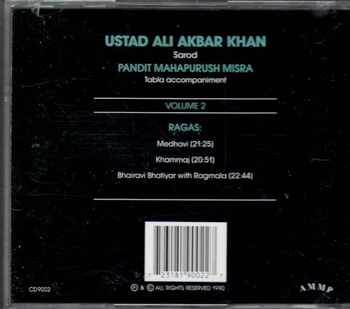 ustad ali akbar khan signature series -  vol 2   [Cd]  - Imagen 2 de 2