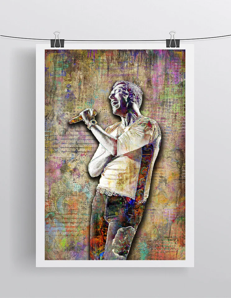 CHRIS MARTIN of COLDPLAY Poster,  Chris of Coldplay Pop Print Free Shipping Us - Image 2 of 4