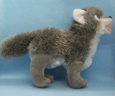 Grey Wolf Plush Wildlife Artists Stuffed 14" Grey White Toy Animal