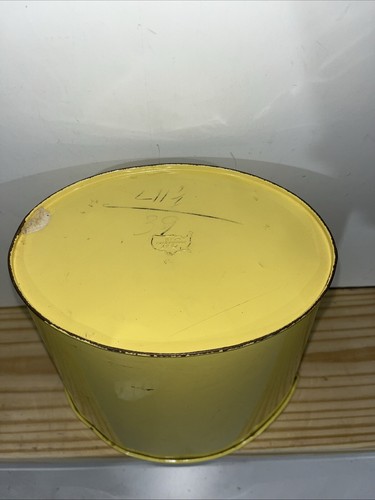 Vintage NC Colorware Flowers Metal Wastebasket Yellow with Roses - Picture 10 of 11