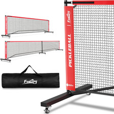 Portable Pickleball Net Set with Wheels, Regulation Size 22 FT Half Court 11 F