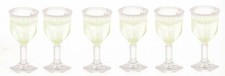 Dolls House Set of 6 Filled Stem Wine Glasses Miniature Dining Room Accessory