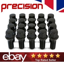 20 x Black Wheel Nuts Bolts for Audi A5 S5 with Aftermarket Alloys