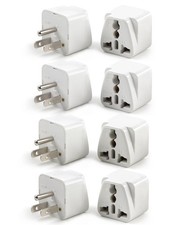 8-Pack Universal UK/EU to US Travel Plug Adapter - White, Compact  Safe