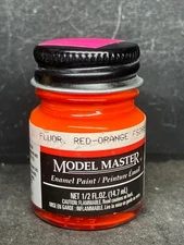 Testors Model Master Fluorescent Red Orange 2041 Semi Gloss Enamel Paint .5 oz