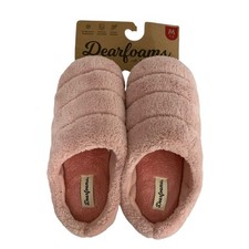 Dearfoams Womens Memory Foam Slippers Pale Mauve Quilted Plush Size M 7-8 NWT