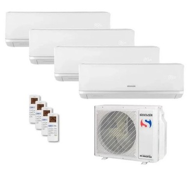 Sinclair Ray MultiSplit 4 Räum 3x 3,2kW + 4,6kW Klimaanlage Inverter Wärmepumpe