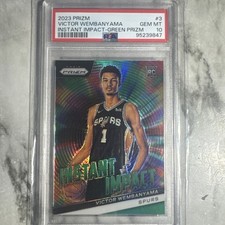 2023-24 Panini Prizm Instant Impact Victor Wembanyama #3 Green Prizm (RC) PSA 10