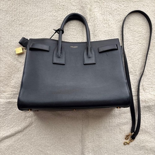 SAINT LAURENT Sac de Jour 2Way Handbag Shoulder bag Cowhide Leather Black 2way