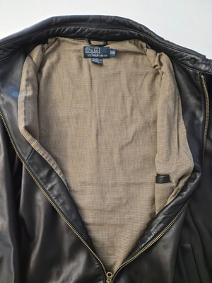 Polo Ralph Lauren Maxwell Lambskin Leather Jacket Dark Brown Size