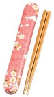 HAKOYA 18.0 cloth stuck chopstick case set pink cherry blossoms rabbit 33070