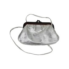 Pochette Artigianale Eco-Pelle Argentata - Anni 80 Italia