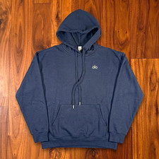 Alo Men s Black Pullover Hoodie Drawstring Po...