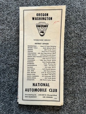 VTG National Automobile Club Road Map Oregon Washington