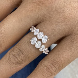 1.9ct Oval Band Ring Rose Gold 14K Labcreated Diamond F/VS