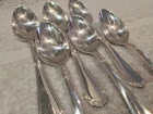 vintage 1990 French silver-plated 6 dessert spoons Christofle Spatours 17cm