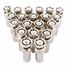20 PCS BNC Male Twist-on Connector for RG59 Coaxial Cable - 75 Ohm, Nickel-Pl...