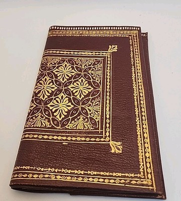 Antique Florentine Brown Leather Wallet Embossed With Gold 4x6 EX. Condition 