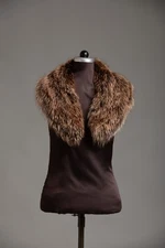 Brown  Fox Fur Collar