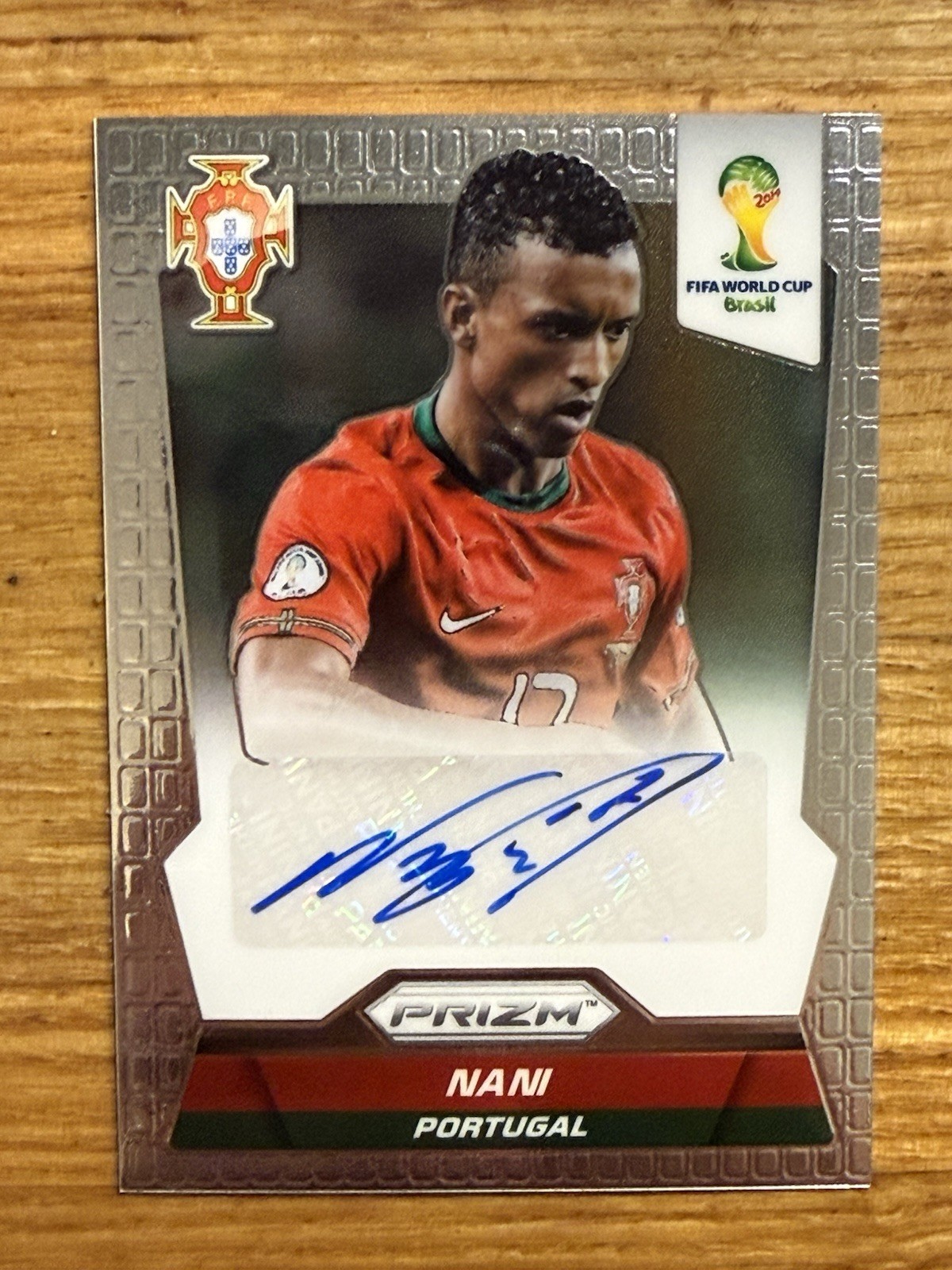 2014 Panini Prizm World Cup Signatures Nani #S-NA Auto Portugal Ronaldo view 1