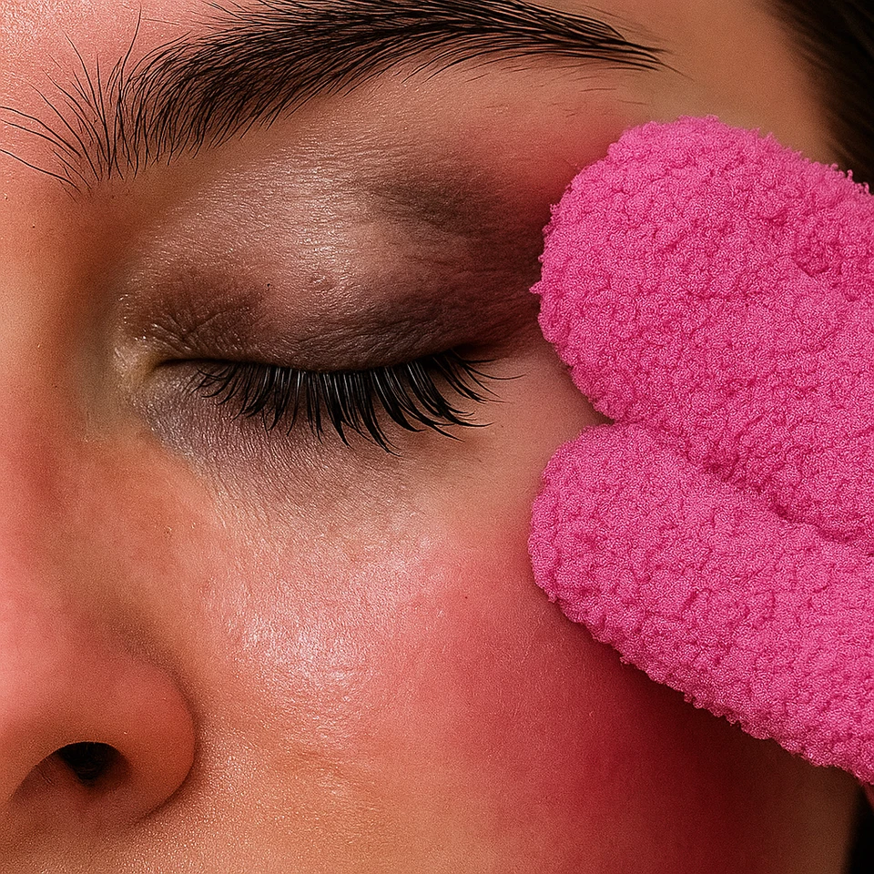 Microfibre Make Up Remover Pads Cloths Gloves Reusable Wipes Gloves Eco Friendly - Image 3 of 4