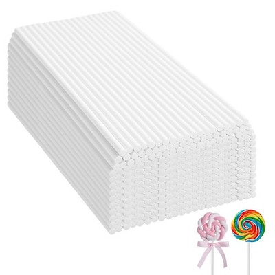 1500PCS 6 Inch White Treat Lollipop Sticks, Paper Cake Pop Sticks, Candy Stic...