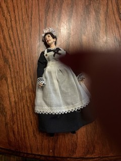 Maid Cook Housekeeper Doll Porcelain 1:12 Scale Miniature Dollhouse