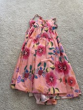 Farm Rio Pink Multicolor Floral Sleeveless Midi Dress XL Bow Ruffle Layered