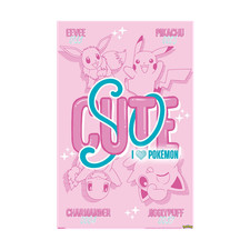 Pok mon - So Cute Pikachu Eevee Jigglypuff Charmander - Premium Unframed Poster