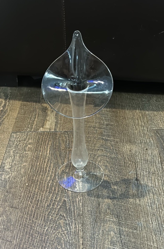 Hand Blown Art Glass Jack in the Pulpit Flower Vase Tulip Bud Vase 9