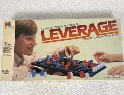 1983 VINTAGE Milton Bradley LEVERAGE Strategy Board Game 100% COMPLETE WITH BOX!