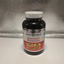 Amazing Nutrition- Quercetin 800 Mg with Bromelain 165 Mg, 120 Vcaps: a Potent T