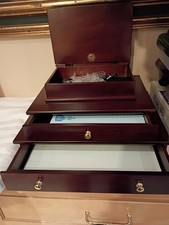 Levenger Wood Desk Box Organizer For Stationary