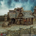 City Blacksmith Terrain Set, Tabletop Miniature, DM Gift, TTRPG, (32mm)