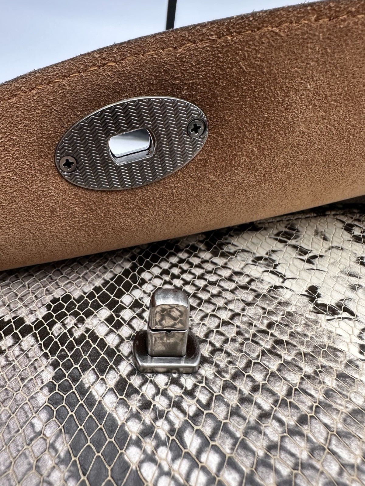 Patricia Nash Sanabria Leather Python Embossed Sa… - image 13