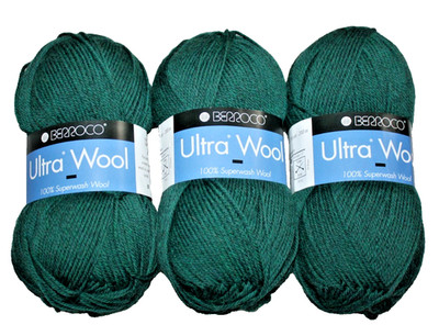 Lot Of 3 Berroco Ultra Wool 1 DK Color Pine 33149 3.5 Oz 219 Yds each Lot 7H8562