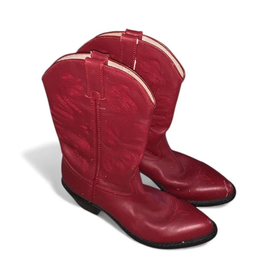 Botas de Vaquero de Cuero Rojo Durango De Colección para Mujer Talla 10 M Estilo Rodeo Occidental Foto 2 de 4