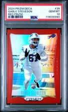 2024 Prizm Deca Football Gable Steveson Red Prizm /199 Rookie RC #39 PSA 10