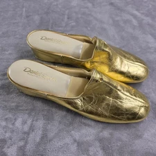 Daniel Green gold leather Glamour slippers, size 5 (Skinny) womens