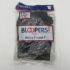 Vintage 1988 Black Bloopers Pocket T Shirt Size XL Made In USA Irregular
