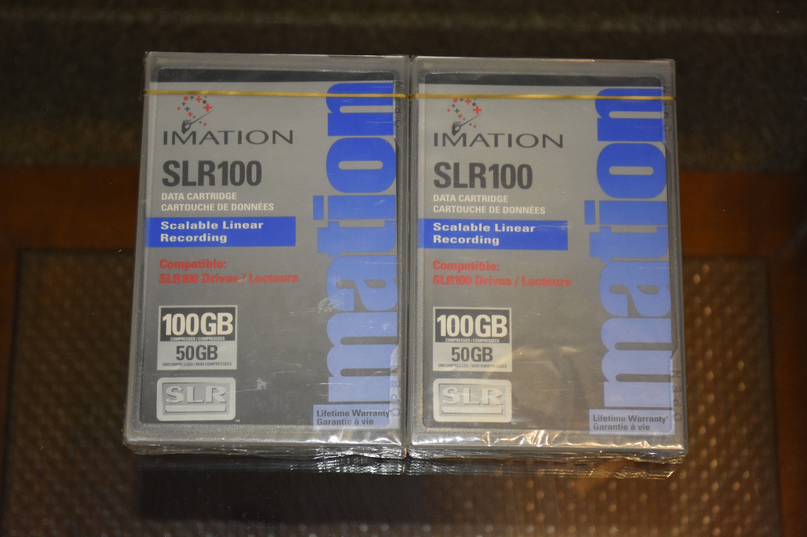 2 New / Sealed - Imation SLR100 Recordable Data Cartridges - 100GB / 50GB